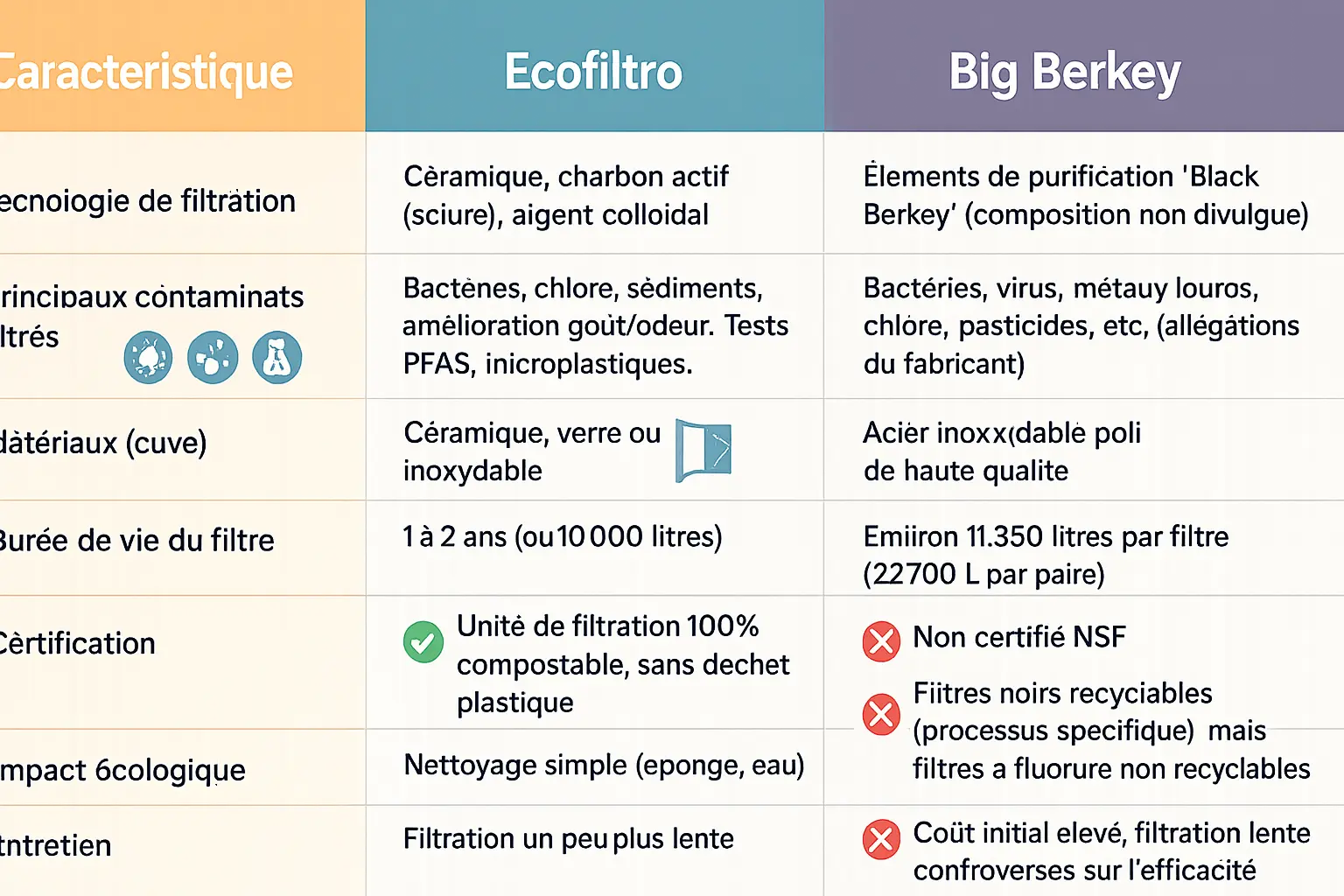 Comparaison Ecofiltro et Big Berkey